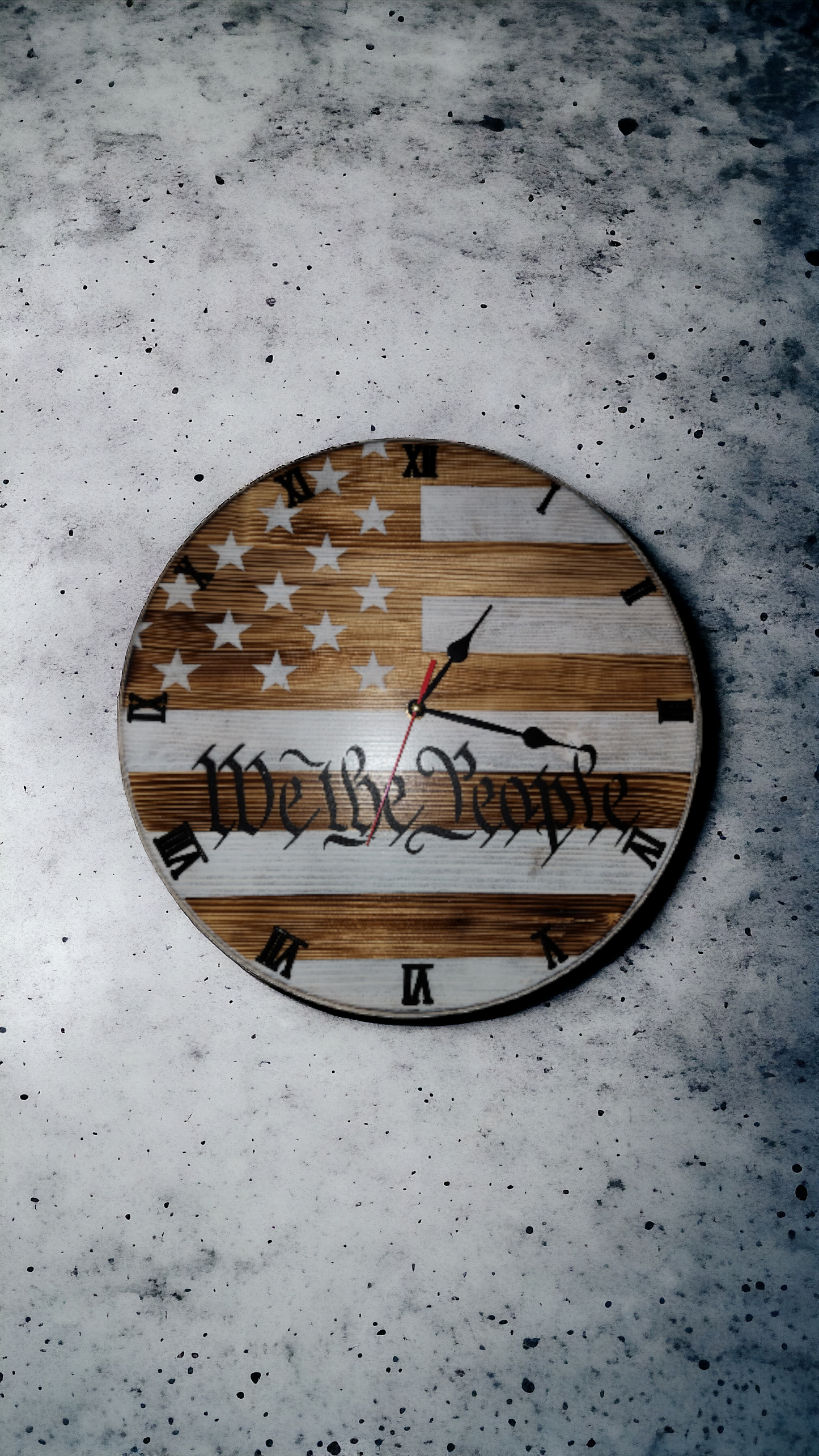 "We the People" Solid Wood Clock 15"