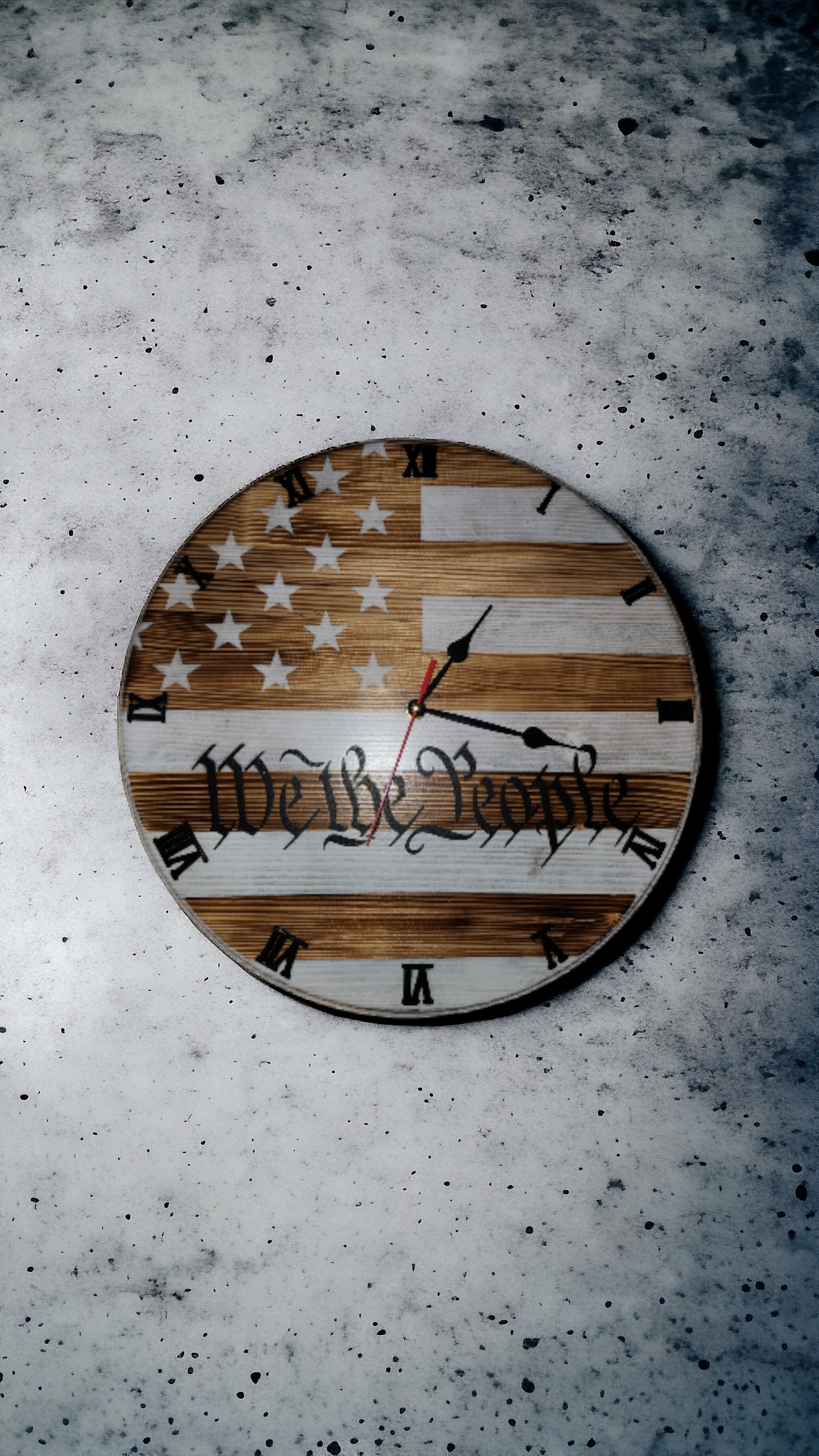 "We the People" Wooden Clock