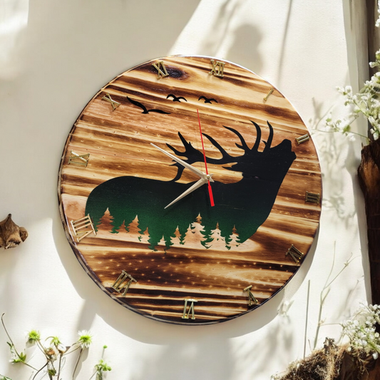 Elk Solid Wood Clock