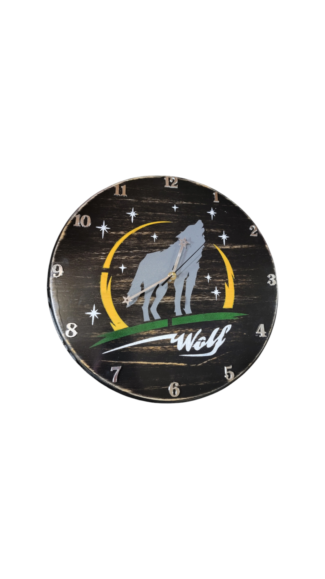 Wolf Solid Wood Clock