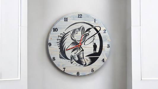 Bass Fisherman Clock