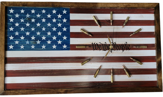 American Flag "We The People" 25.5" x 14.5" Clock